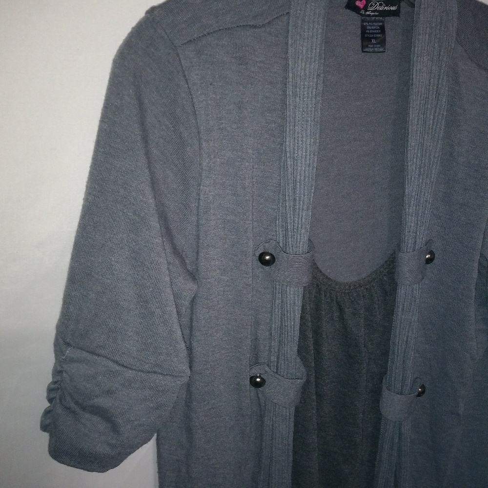 Delirious XL Gray Shrug Set Shell Jacket - Picture 2 of 3